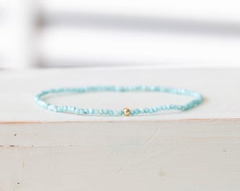 Dainty Larimar Stretch Bracelet
