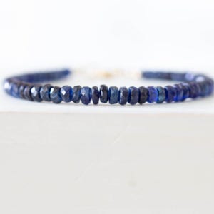 Blue Kyanite Bracelet, Genuine Gemstone Jewelry with Rose Gold Fill or Sterling Silver image 6