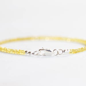 Yellow Sapphire Bracelet, Dainty September Shaded Birthstone Jewelry, Sterling Silver or Rose Gold Fill image 3