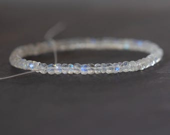Regenboog maansteen stretcharmband, elastische sieraden met kralen, geboortesteen juni cadeau
