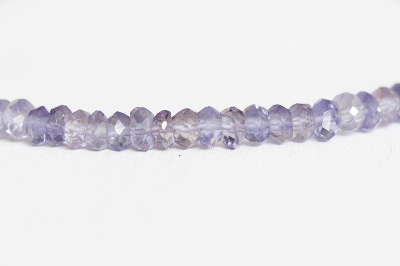 Iolite Stretch Bracelet, Dainty Genuine Blue Gemstone Jewelry image 4