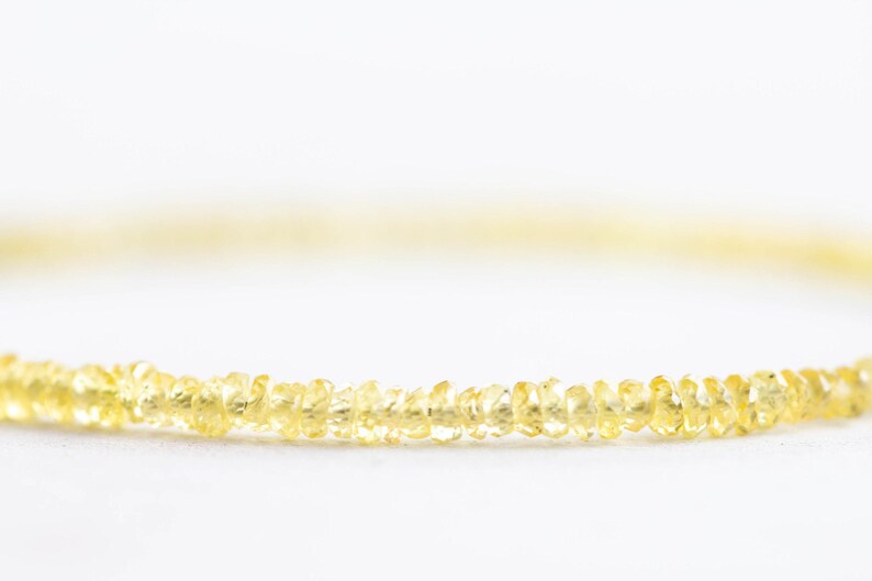 Yellow Sapphire Bracelet, Dainty September Shaded Birthstone Jewelry, Sterling Silver or Rose Gold Fill image 4