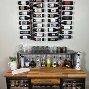 Latitude 12 Bottle Wall-Mounted Steel Wine Rack FREE Shipping Wine Display Wine Bottle Storage Made In Montana image 4