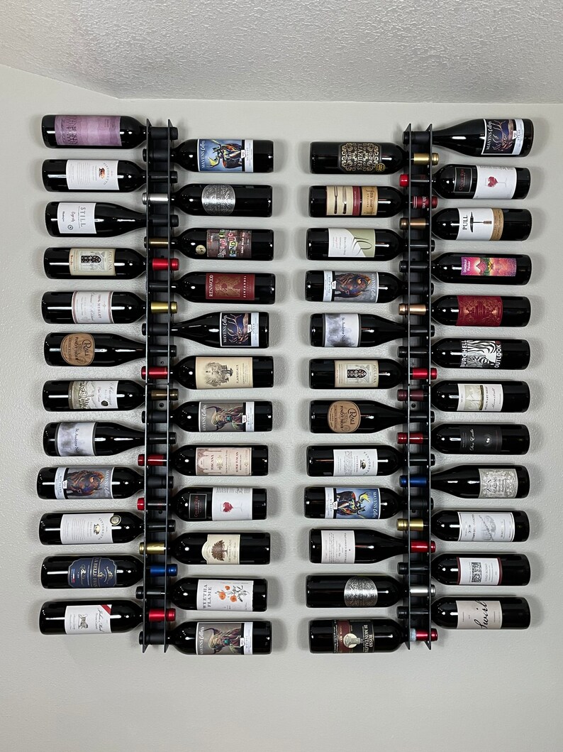 Modern Steel Wine Rack | Wall Mounted, 12 Bottle Capacity, Modular ...