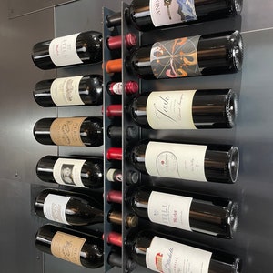 Latitude 12 Bottle Wall-Mounted Steel Wine Rack FREE Shipping Wine Display Wine Bottle Storage Made In Montana image 5