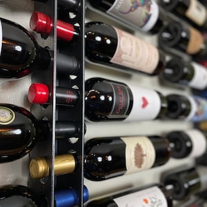 Latitude Wall-Mounted Steel Wine Rack - FREE Shipping! Wine Display - Wine Bottle Storage - Handmade In Montana!