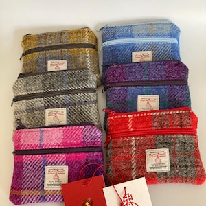 Monedero o tarjetero con cremallera doble de Harris Tweed