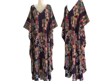 Purple Hippie Bohemian Plus Size Caftan Cape dress Sleeve Cocktail Maxi Dress Evening dress Long Caftan Dress  loose Sleeping dress Up To 5X