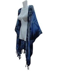 handgefertigt Damen Kimono Jacke Batik Kaftan Strickjacke Staubtuch Beachwear Poncho eine Größe passt Cover - M, L, XL, 1X, 2X, 3X, 4X 5X 6X