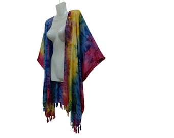 kimonojas in tribale print batik plus maten kaftan vest stofdoek beachwear poncho one size fits cover up -S, M, L,XL, 1X, 2X, 3X, 4X 5X & 6X