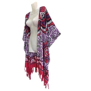 Women's Floral Summer Loose Kimono Cardigan Plus Size Duster Maxi Boho Beach Shawl kaftan Tops Jacket Blouse Cover Up M L 1X 2X 3X 4X