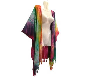 kimonojas in tribale print batik plus maten kaftan vest stofdoek beachwear poncho one size fits cover up -S, M, L,XL, 1X, 2X, 3X, 4X 5X & 6X