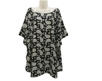 Tie Dye Art Batik Damen Maxi Bluse Poncho Top Sommer Tunika Bluse Damen plus Größe Boho Oberteile Kaftan Hippie Fit von XL bis 5X