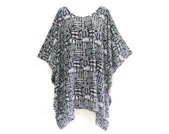 Tie Dye Art Batik dames maxi blouse Poncho Top Zomer Tuniek blouse dames plus size boho tops kaftan hippie Fit van XL tot 5X