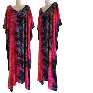 TieDye Caftan Dress, Bohemian maxi dress, Kaftan, Plus Size Dress,caftan, oversize dress, loose dress,sleep wear Up To 1X-5X