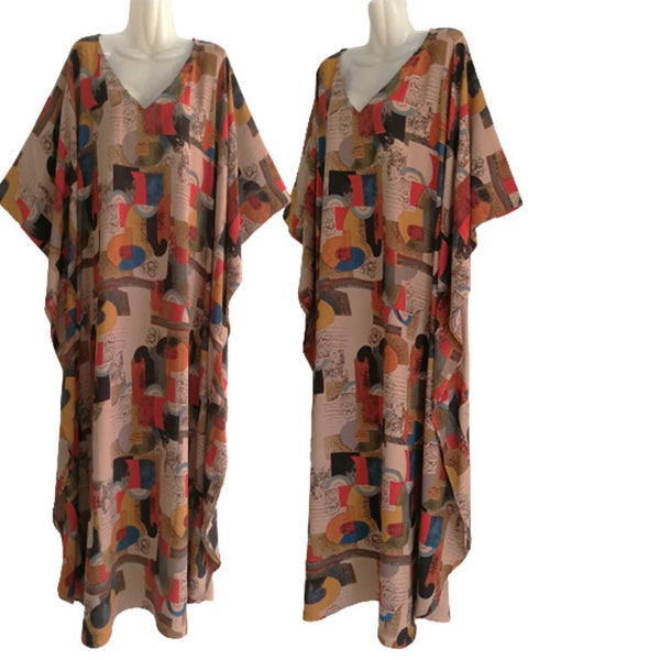 Robes décontractées grande taille Batik Rayon Hauts et chemisiers pour femmes Tunique Caftan Cache-maillots Kimono d'été