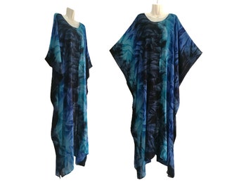 Vestidos ajustados sueltos de gran tamaño Batik Rayon hechos a mano Tops y blusas para mujer Túnica Caftan Encubrimientos casual de verano
