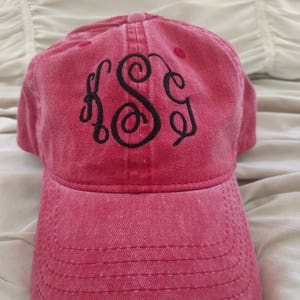 Monogrammed hat, monogram baseball hat, womens hat, monogrammed baseball cap, bridesmaid hat, bridesmaid gift, distressed hat, gifts for her afbeelding 5