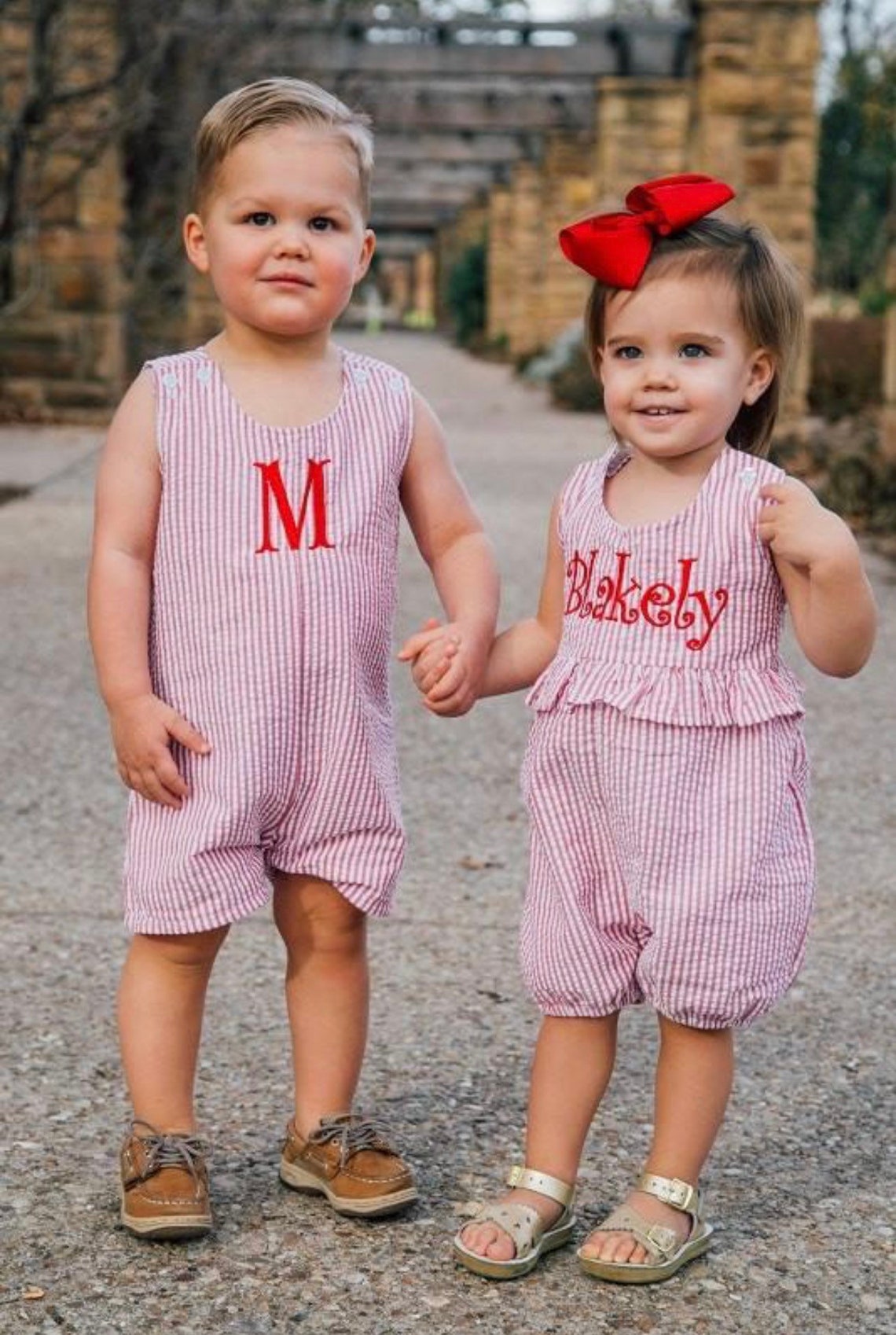 Seersucker Jon Jons Monogram Jon Jons Boys Shortalls Etsy