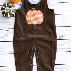 Fall pumpkin longalls, personalized fall outfit, thanksgiving, boy personalized Jon Jon’s, Halloween outfit, monogram fall outfit boy