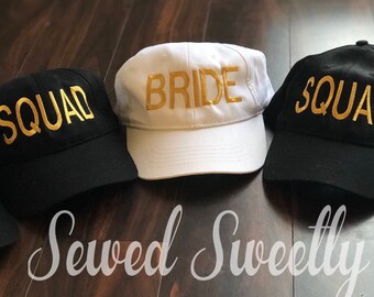 Bride squad baseball caps