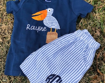 Raggedy pelican shirt and short set