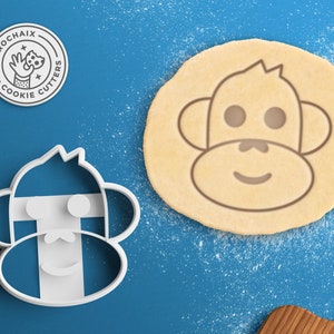 Monkey Cookie Cutter Emoji Cookie Cutter Banana Cookie Cutter Banana Cookies Baby Shower Gift Cute Monkey Gorilla Chimpanzee Fluffy Gift image 1