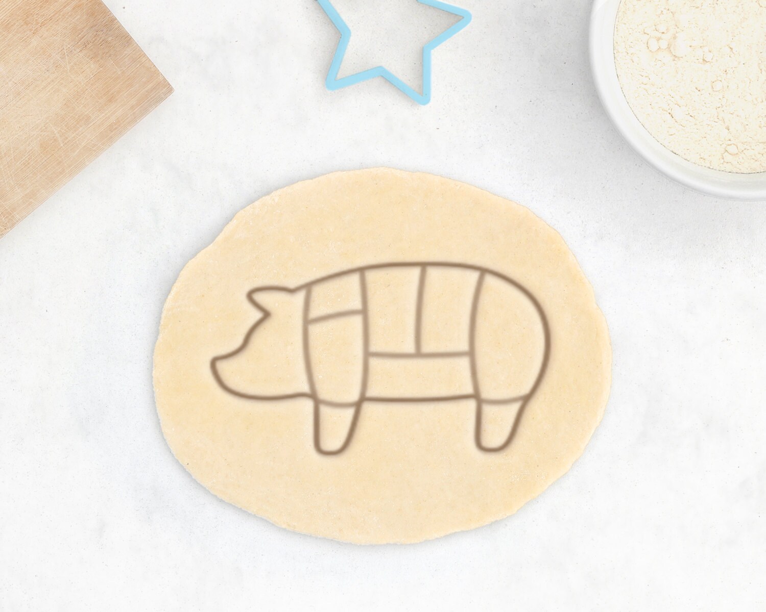 Pig Cookie Cutter - Cow Butcher Pig Meat Cut Cookies Viande Cadeau Bbq Burger Cookies