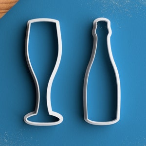 Champagne Glass Cookie Cutter – Champagne Cookie Cutter Champagne Bottle Cookie Cutter Adult Cookies