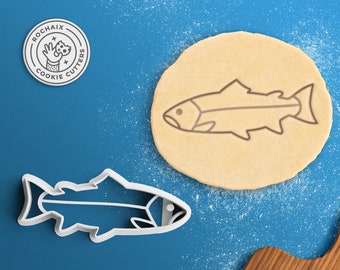 Salmon Cookie Cutter - Trout Cookie Cutter Fish Cookie Cutter Fisherman Gift
