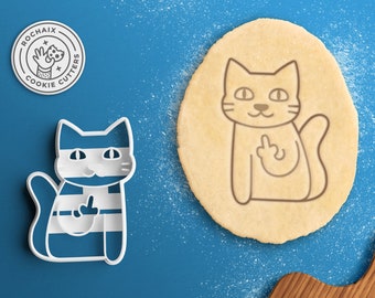 Cat Middle Finger Cookie Cutter - Middle Finger Cat Cookie Cutter Middle Finger Cat Gift