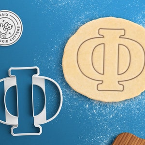 Cortador de galletas con la letra griega Phi - Cortador de galletas de hermandad Regalo de fraternidad