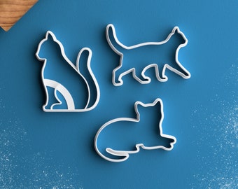 Cat Cookie Cutter - Sitting Cat Cookie Cutter Crazy Cat Lady Gift