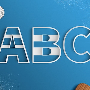 Juego de cortadores de galletas con letras del alfabeto: cortador de galletas con letras mayúsculas