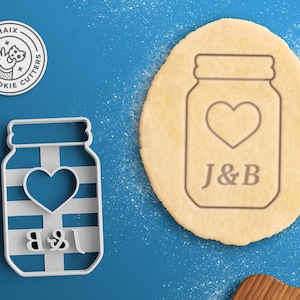 Custom Mason Jar Cookie Cutter - Personalized Wedding Cookie Cutter Personalized Engagement Gift