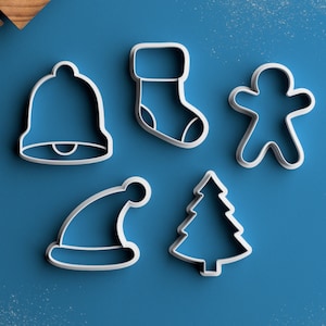 Christmas Cookie Cutter Set Christmas Cookies Christmas Gift Christmas Stocking Cookie Cutter Christmas Tree Cookie Cutter Gingerbread Man image 1