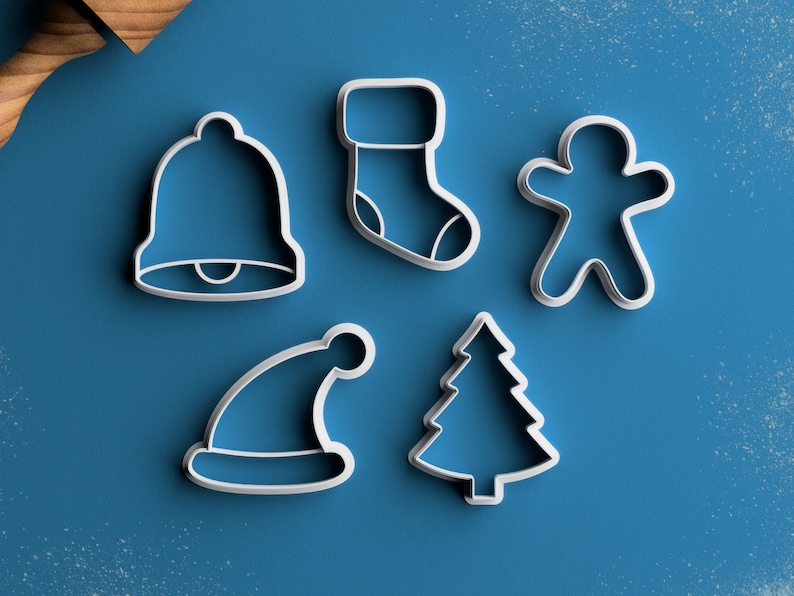 Christmas Cookie Cutter Set Christmas Cookies Christmas Gift Christmas Stocking Cookie Cutter Christmas Tree Cookie Cutter Gingerbread Man image 1