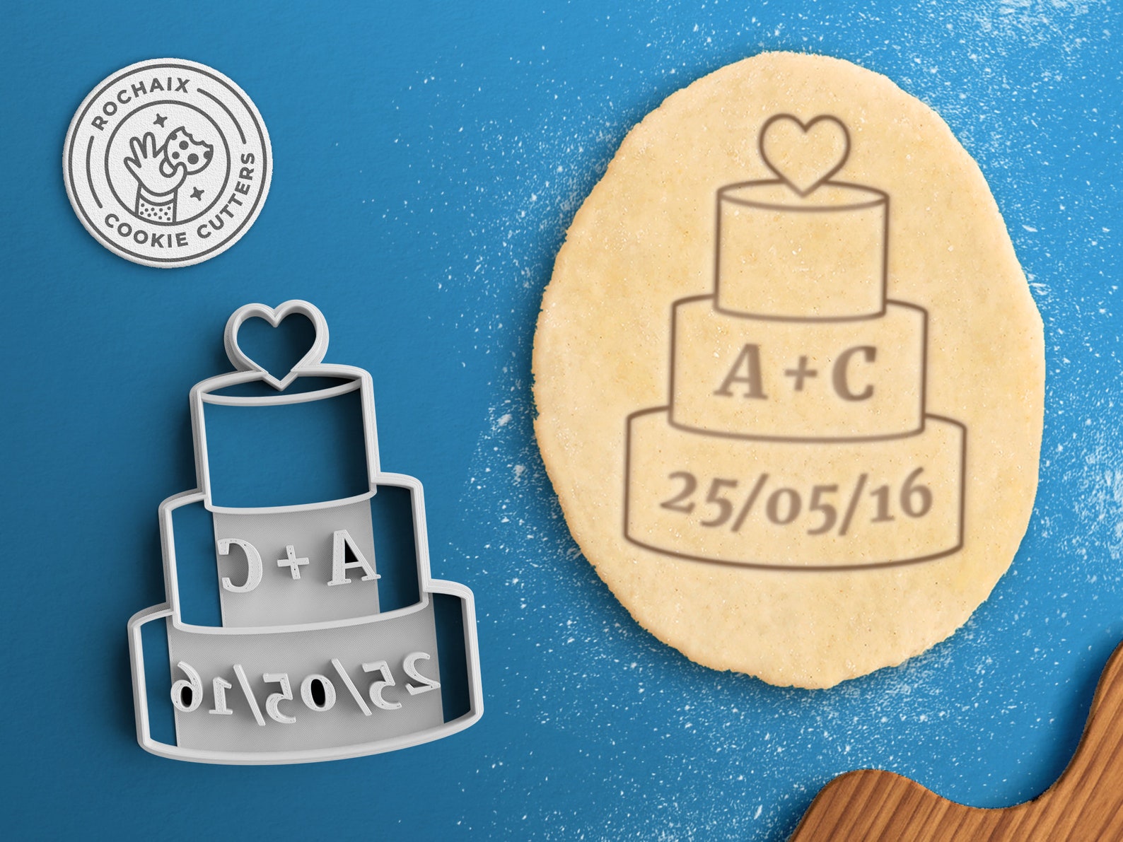 Custom Wedding Cookie Cutter Personalized Wedding Cake Etsy