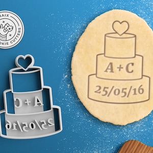 Custom Wedding Cookie Cutter - Personalized Wedding Cake Cookie Cutter Wedding Dress Cookie Cutter