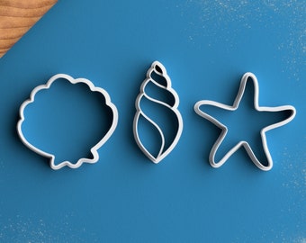 Clam Shell Cookie Cutter – Sea Shell Cookie Cutter Sea Star Cookie Cutter Sea Horse Crab Sea Shell Tropical Beach Gift