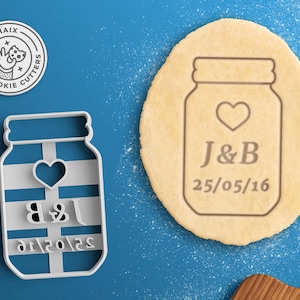 Custom Mason Jar Cookie Cutter - Personalized Wedding Cookie Cutter Personalized Engagement Gift