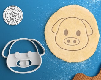 Emporte-pièce cochon – Emporte-pièce Emoji cochon cadeau de baby shower cadeau mignon biscuits chien Emoji lapin Emoji ours Emoji cadeau biscuits animaux de ferme