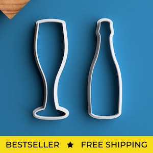 Champagne Cookie Cutter Set – FREE SHIPPING Champagne Cookie Cutter Champagne Bottle Cookie Cutter Adult Cookies