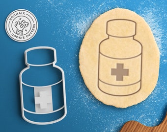 Pill Bottle Cookie Cutter - Pharmacy Cookie Cutter Pharmacist Gift