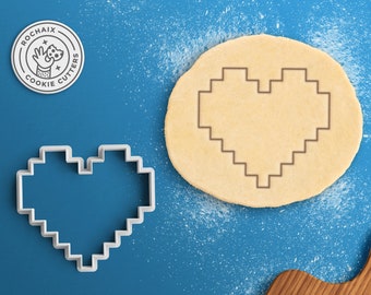 Pixel Heart Cookie Cutter - Geek Cookies Retro Video Game Gift Love Geek Gift Ocarina Cookie Cutter Rupee Cookie Cutter 8 Bits Pixel Art