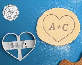 Personalized Heart Cookie Cutter - Custom Wedding Cookie Cutter Personalized Engagement Cookie Cutter