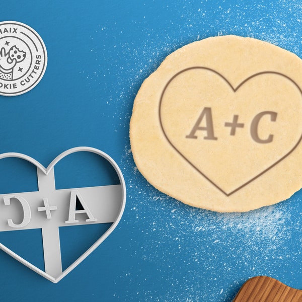 Personalized Heart Cookie Cutter - Custom Wedding Cookie Cutter Personalized Engagement Cookie Cutter