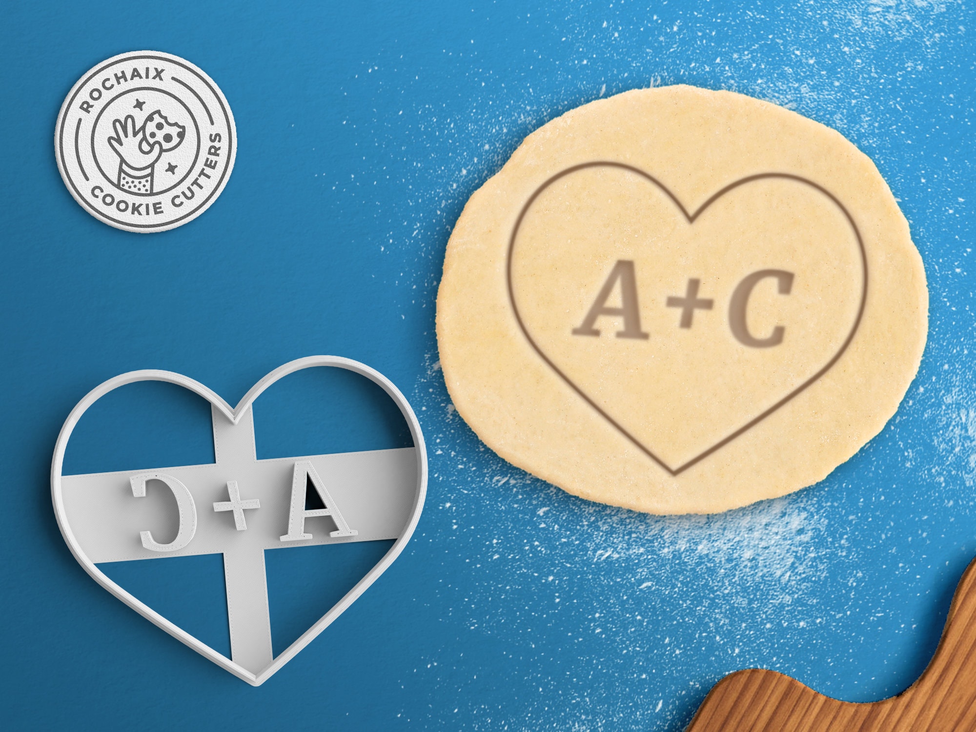 Emporte-Pièce Personnalisé de Coeur - Emporte-Pièce Biscuit Mariage d'engagement