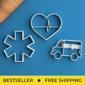 Ensemble d&#39;emporte-pièces pour ambulances – LIVRAISON GRATUITE, cadeau pour chauffeur d&#39;ambulance à l&#39;emporte-pièce médical