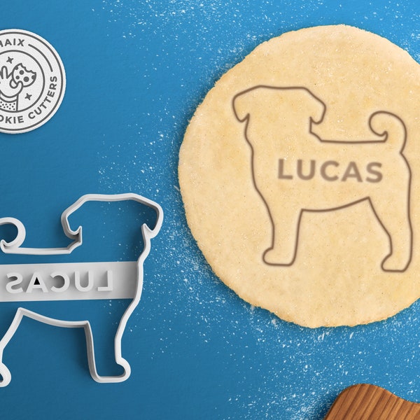 Personalized Pug Cookie Cutter - Custom Pug Cookie Cutter Pug Gift